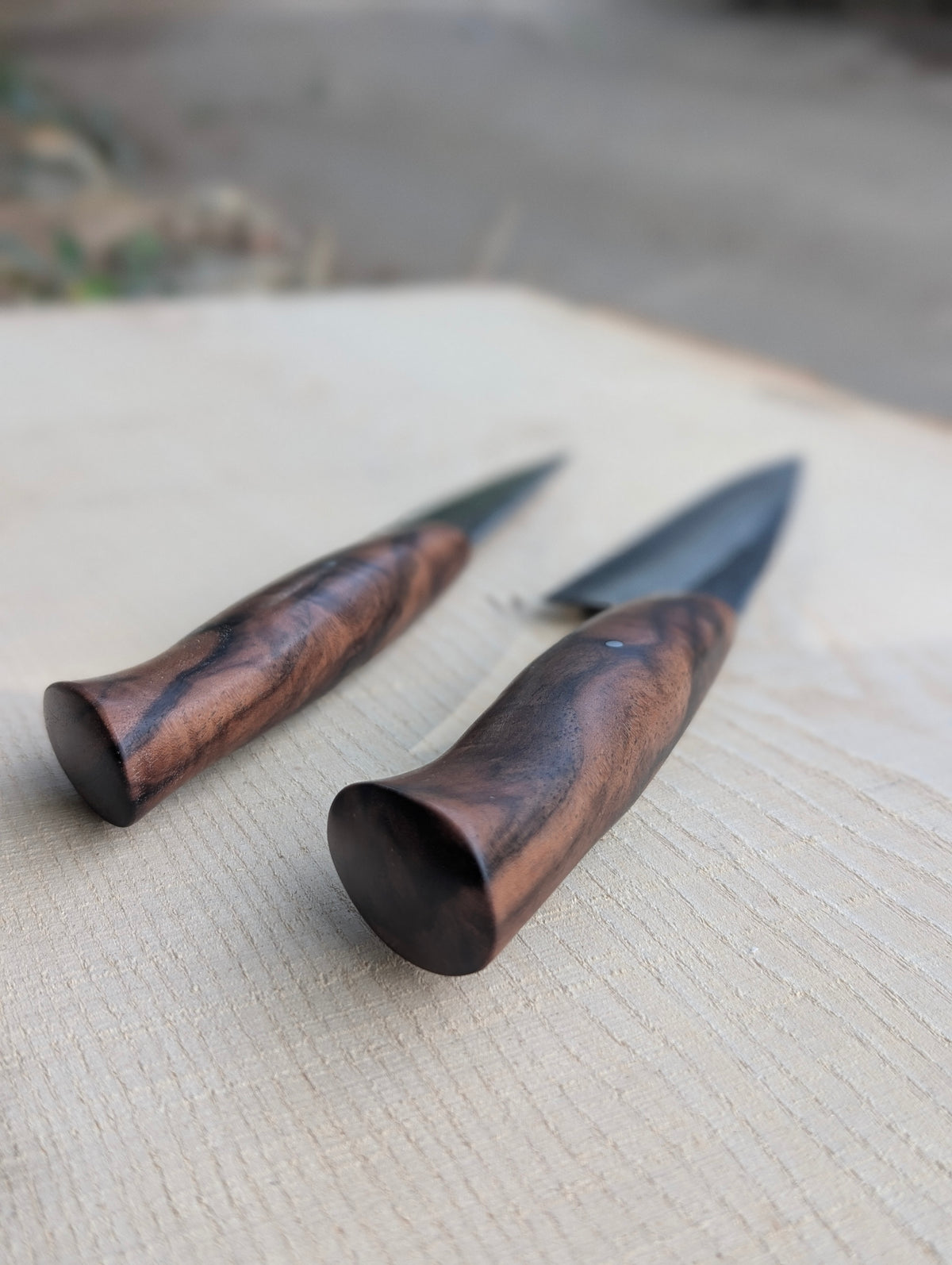 English Walnut Stainless Laminate Pair